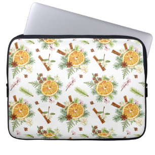 Green Orange Joyful Christmas Holiday Gift  Laptop Sleeve