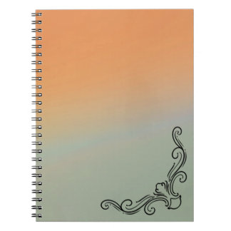 Green & Orange Ombre Notebook with Black Accent