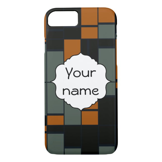 Green orange rectangles Case-Mate iPhone case (Back)