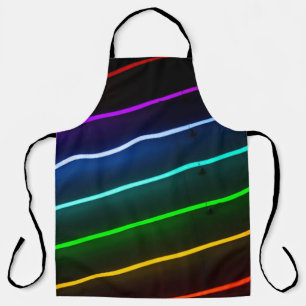 GREEN, ORANGE, RED, BLUE, AND PURPLE STRIPED LIGHT APRON