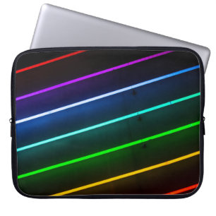 GREEN, ORANGE, RED, BLUE, AND PURPLE STRIPED LIGHT LAPTOP SLEEVE