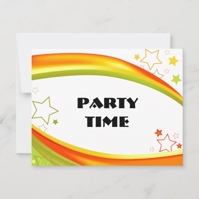 Green & Orange Stars Invitation (Front)