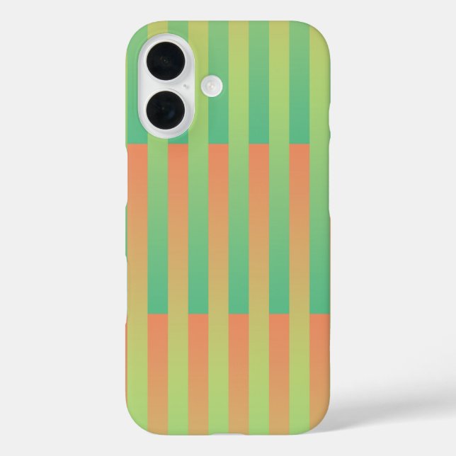 Green Orange Striped Pattern Case-Mate iPhone Case (Back)