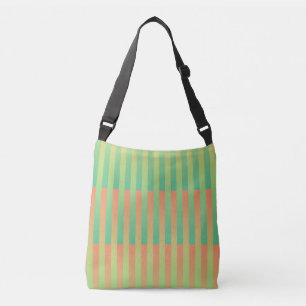 Green Orange Striped Pattern Crossbody Bag