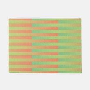 Green Orange Striped Pattern Doormat