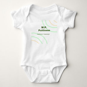 Green orange stripes add name text message simple baby bodysuit