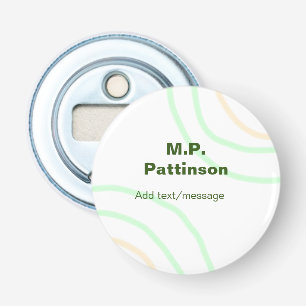 Green orange stripes add name text message simple bottle opener