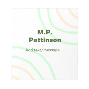Green orange stripes add name text message simple  notepad