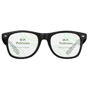Green orange stripes add name text message simple retro sunglasses