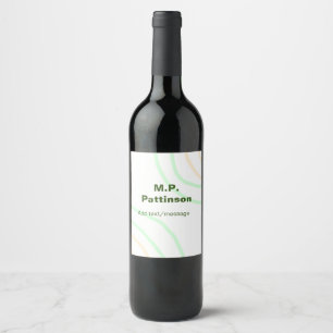Green orange stripes add name text message simple  wine label