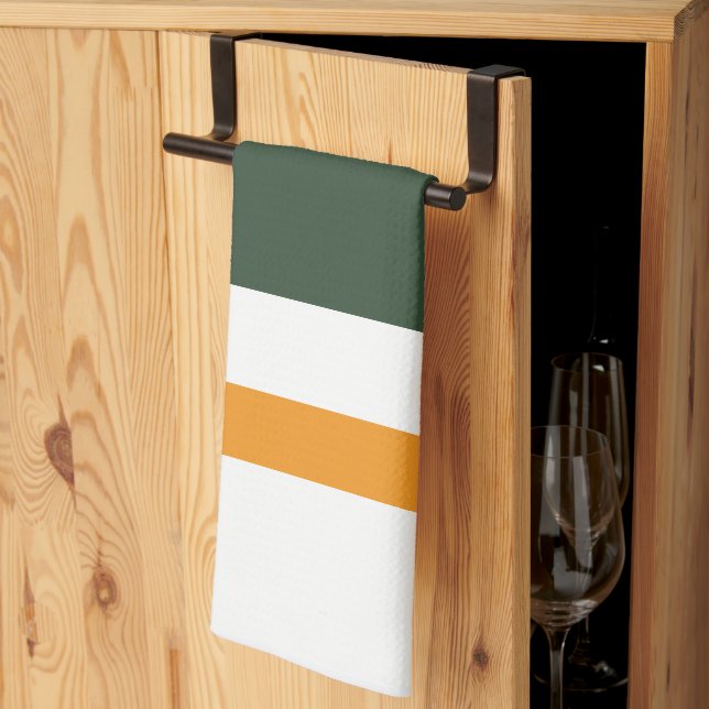 Green orange tea towel (Thirds Fold)