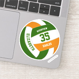 green orange team colours girls boys volleyball