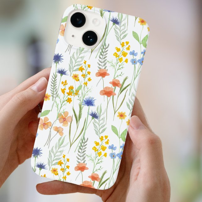 Green Orange Watercolor Wildflower  Case-Mate iPhone Case (Creator Uploaded)