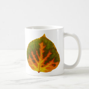 Green Orange & Yellow Aspen Leaf #1 Coffee Mug