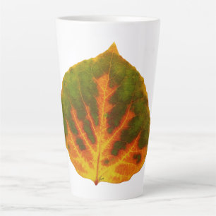 Green Orange & Yellow Aspen Leaf #1 Latte Mug