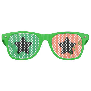 Green & Orange Yellow Star Party Sunglasses