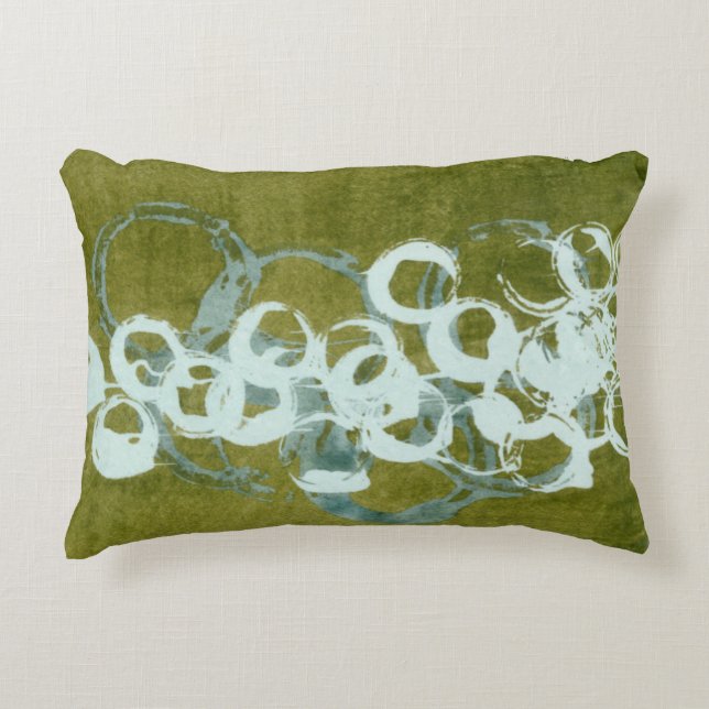 Green Orbs I Decorative Cushion (Front)