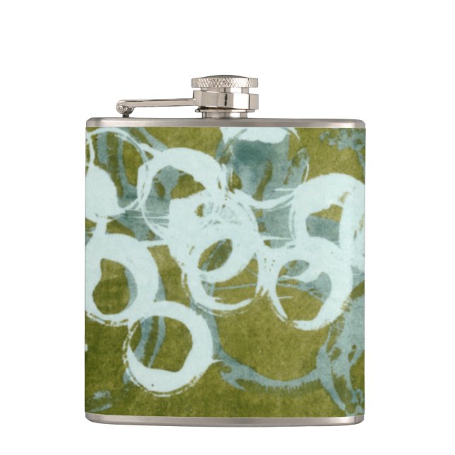 Green Orbs I Hip Flask (Front)