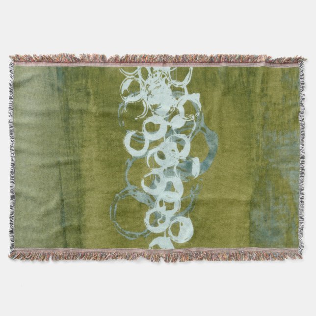 Green Orbs I Throw Blanket (Front)