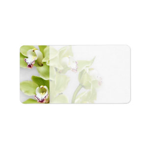 Green Orchid Blank Wedding Address Labels