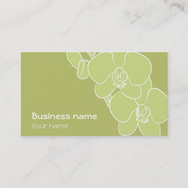 Green orchid business card (Front)