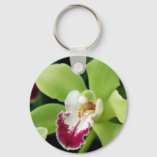 Green Orchid Key Ring