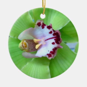 Green Orchid Ornament