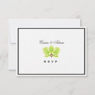 Green Orchid RSVP Card