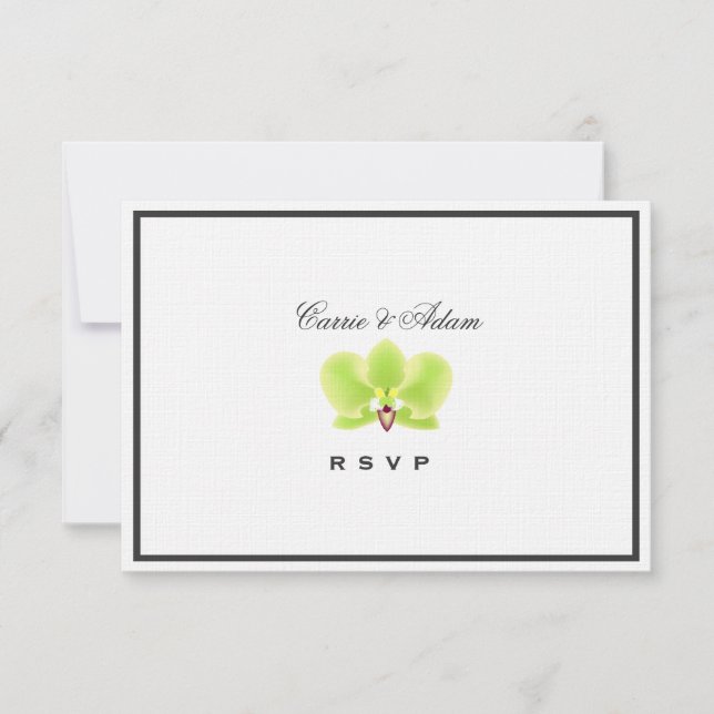 Green Orchid RSVP Card (Front)