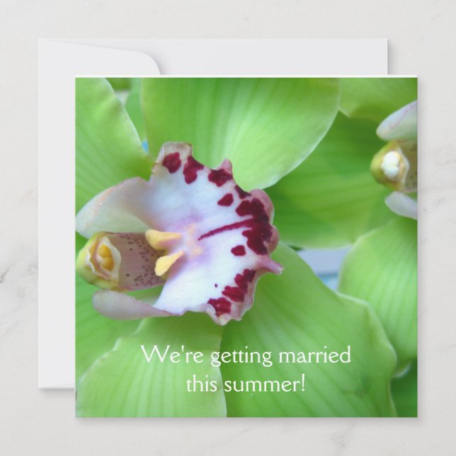 Green Orchids invitations (Front)