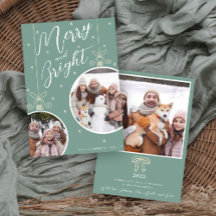 Green Ornament Christmas Card