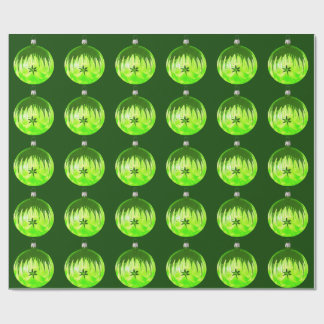 Green Ornament Green Wrapping Paper