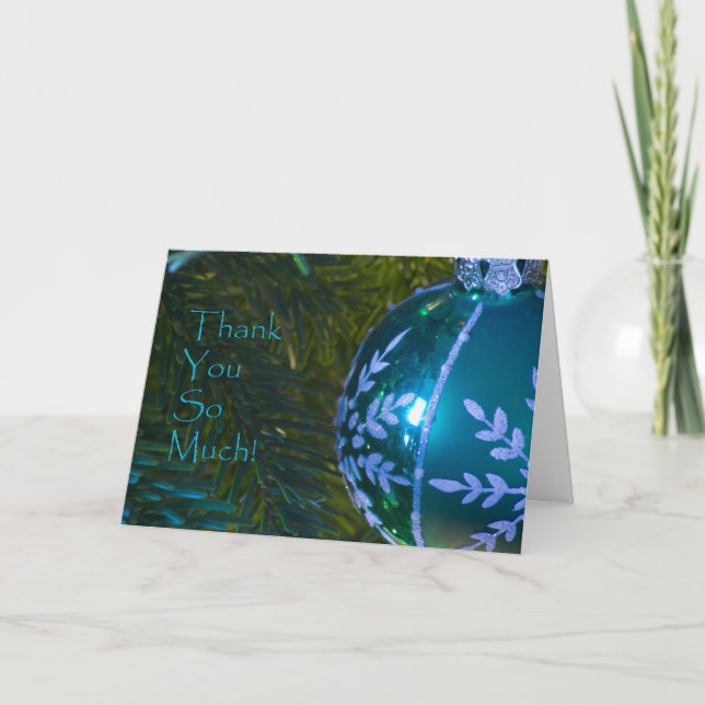 Green Ornament Thank You Card (Front)