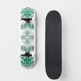 Green Ornamental Arabesque Skateboard