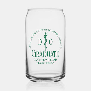Green Osteopathic Medical School Graduation Can Glass