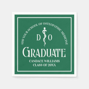 Green Osteopathic Medical School Graduation Party Napkin