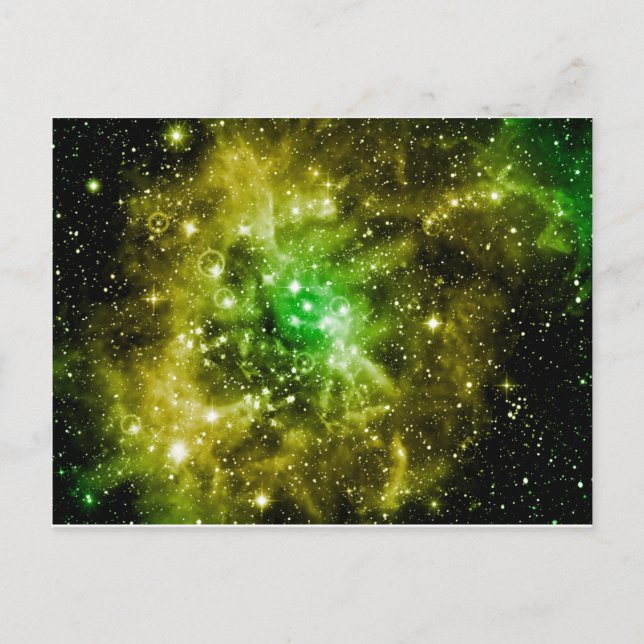 Green Outer Space Postcard (Front)