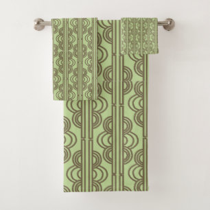 Green Oval Chains  Bath Towel Set