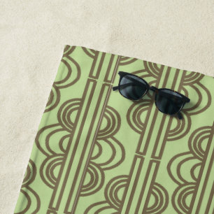 Green Oval Chains Beach Towel
