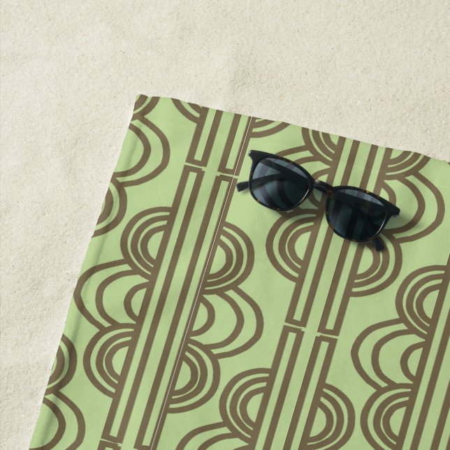 Green Oval Chains  Beach Towel (In Situ)