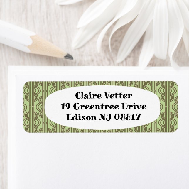 Green Oval Chains  Return Address Label (Insitu)