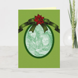 Green Oval Photo Christmas Card