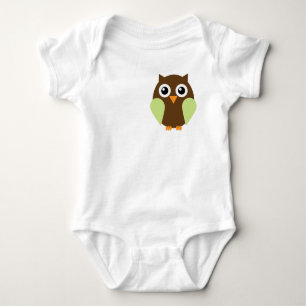 Green Owl Baby Bodysuit