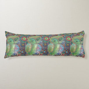 green owl body pillow