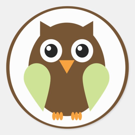 Green Owl Classic Round Sticker