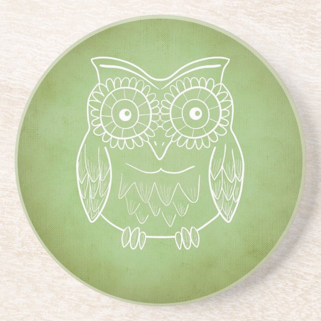 Green Owl Coaster (Front)