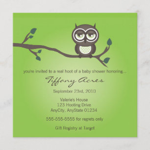 Green Owl Invitation