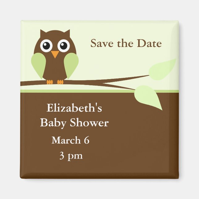 Green Owl Magnet (Front)