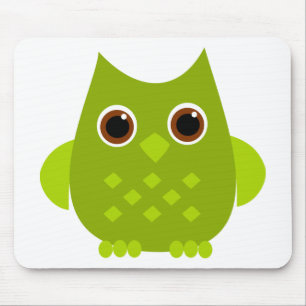 Green Owl Mouse Pad