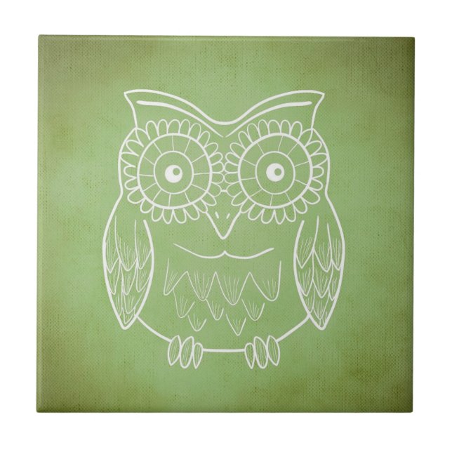 Green Owl Tile (Front)